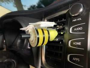 Bee attached to vent